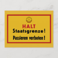 Halt Staatsgrenze! Berlin Wall, Germany Sign