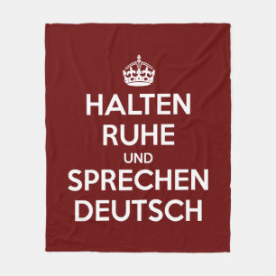 Halten Ruhe und Sprechen Deutsch Fleece Blanket