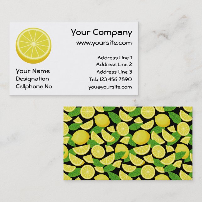 Halve Lemon Business Card (Front/Back)