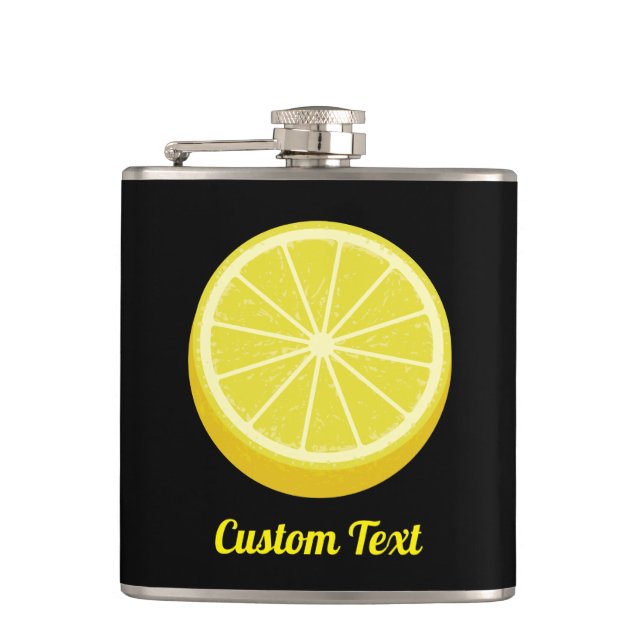 Halve Lemon Hip Flask (Front)