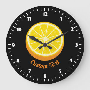Halve Orange Large Clock