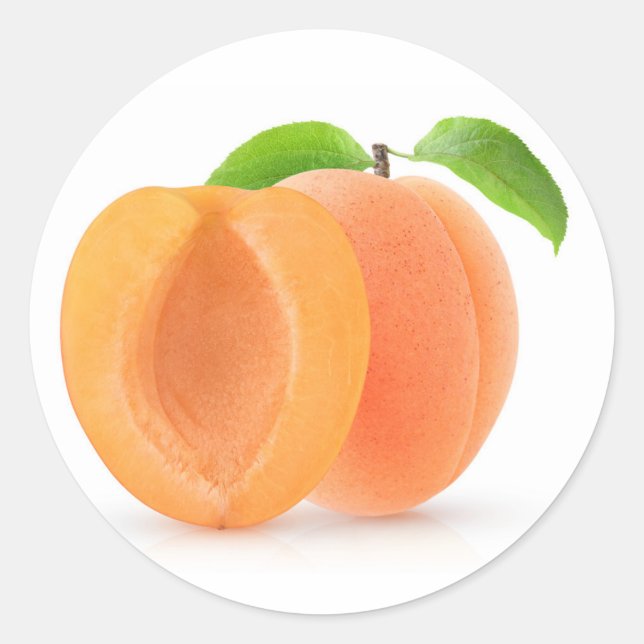 Halved apricots classic round sticker (Front)