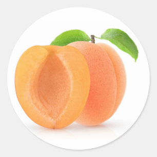 Halved apricots classic round sticker