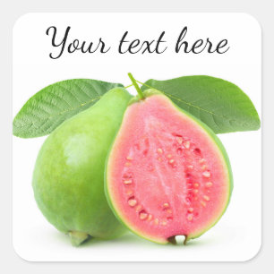 Halved guava square sticker