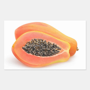 Halved papaya rectangular sticker