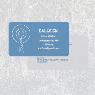 Ham Amateur Radio Blue Business Card