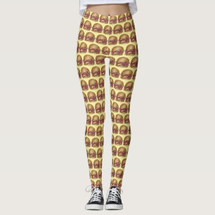 Ham and Cheese Deli Sandwich Lunch Foodie Yellow Leggings