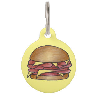 Ham and Cheese Sandwich Foodie Pet Dog Food Tag