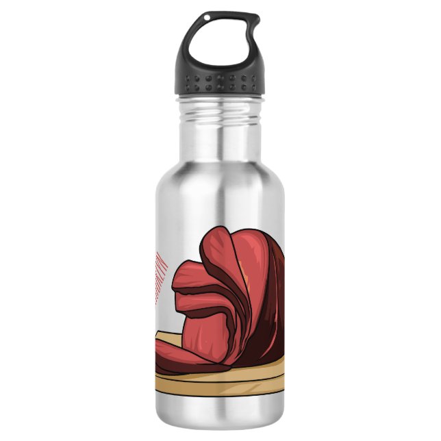 Ham cartoon illustration  532 ml water bottle (Front)