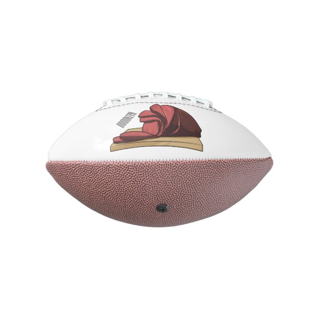 Ham cartoon illustration  american football (Rotated 270)