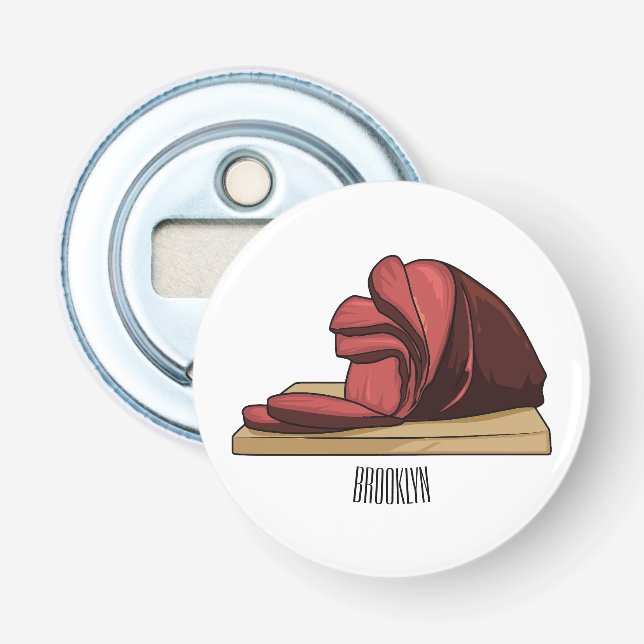 Ham cartoon illustration  bottle opener (Front)