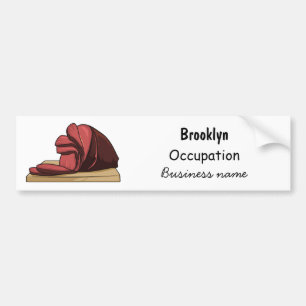 Ham cartoon illustration bumper sticker