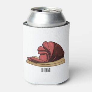 Ham cartoon illustration can cooler