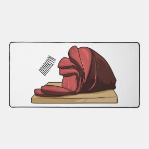 Ham cartoon illustration  desk mat