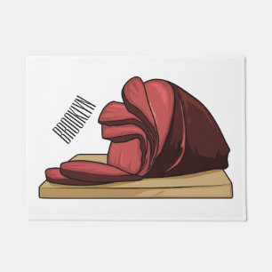 Ham cartoon illustration  doormat