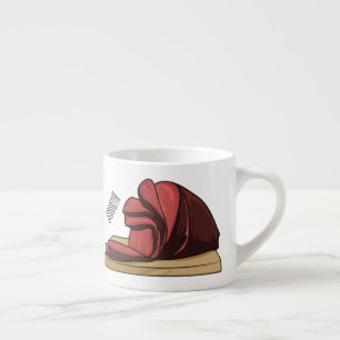 Ham cartoon illustration  espresso cup