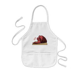 Ham cartoon illustration kids apron