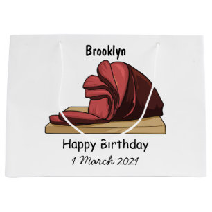 Ham cartoon illustration large gift bag