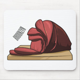 Ham cartoon illustration  mouse mat