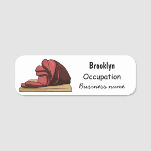 Ham cartoon illustration name tag
