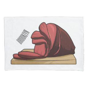 Ham cartoon illustration  pillowcase
