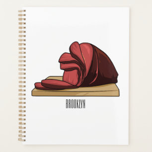 Ham cartoon illustration planner