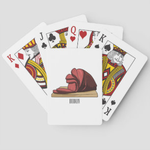Ham cartoon illustration  playing cards
