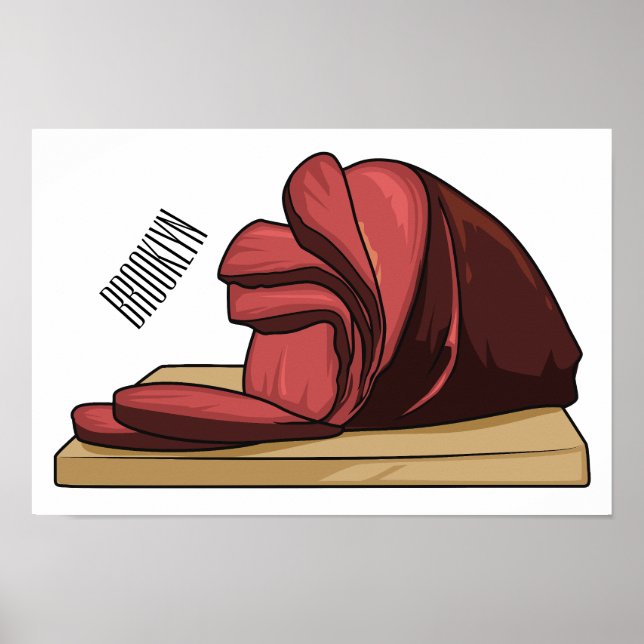 Ham cartoon illustration  poster (Front)