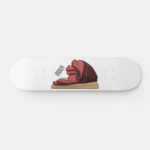 Ham cartoon illustration skateboard