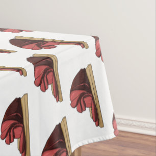Ham cartoon illustration  tablecloth