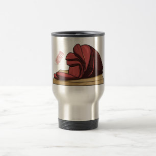 Ham cartoon illustration  travel mug