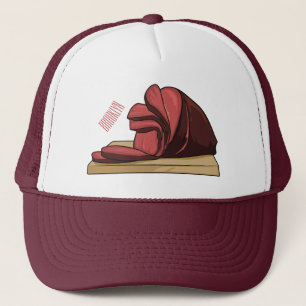 Ham cartoon illustration  trucker hat