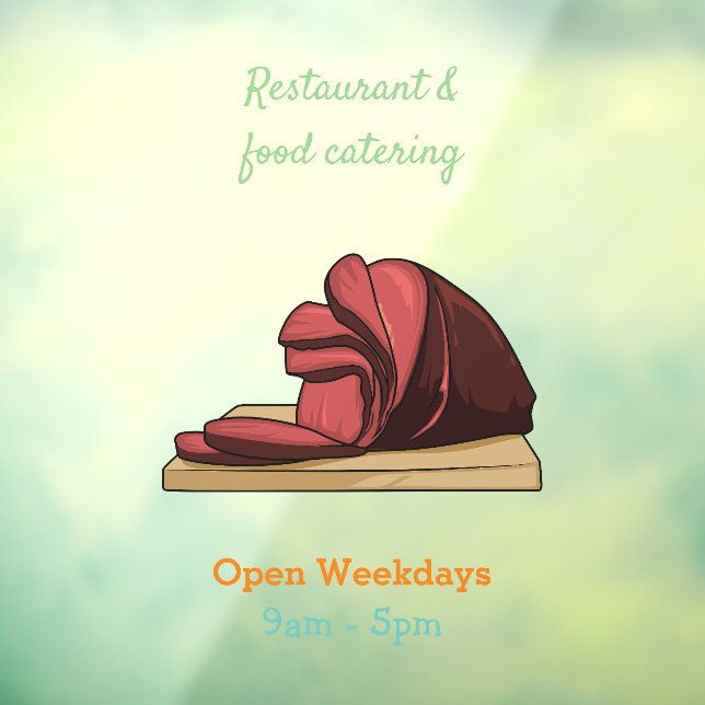 Ham cartoon illustration window cling (Sheet 3)