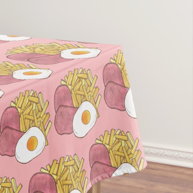 Ham Egg and Chips British Cuisine Pub Food Cooking Tablecloth (In Situ)