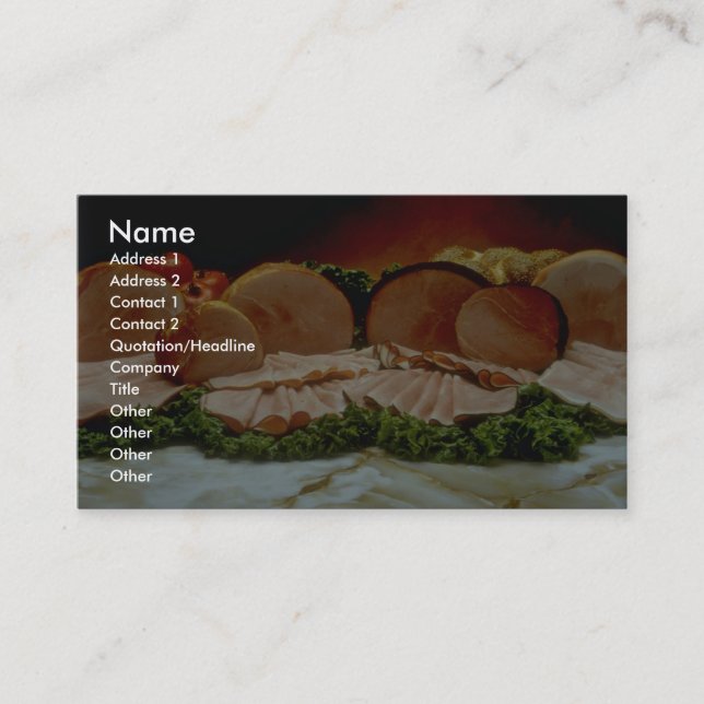 Ham, from the haunch of a pig or boar business card (Front)