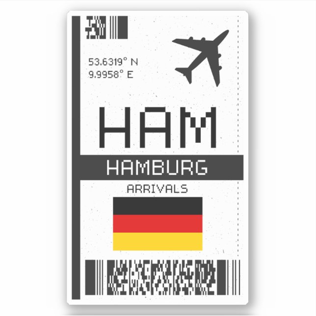 HAM Hamburg Boarding Pass - Germany Travel (Front)
