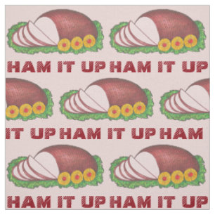 HAM IT UP Holiday Hams Funny Food Christmas Easter Fabric