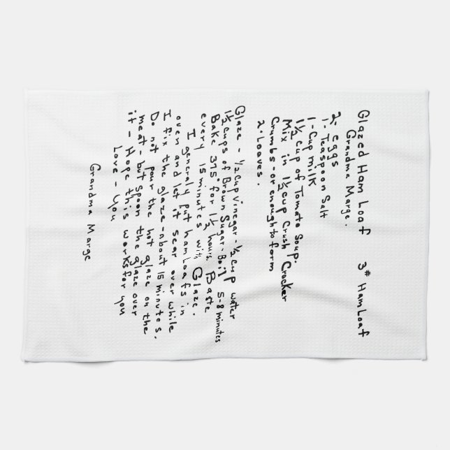Ham Loaf Recipe Tea Towel (Horizontal)