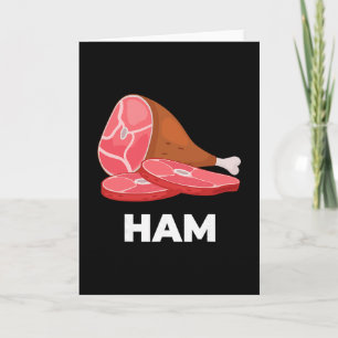 Ham Matching Dishes Food Costumes Christmas Thanks Card