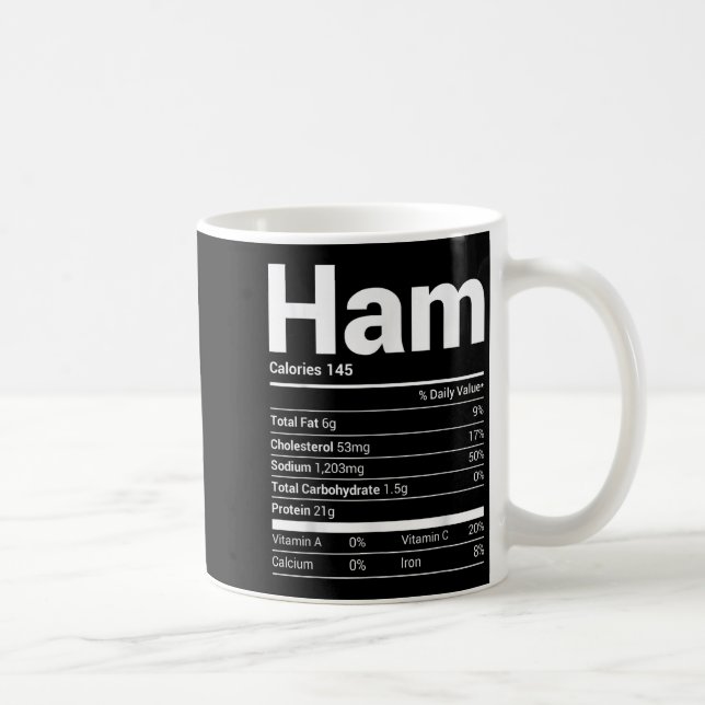 Ham Nutrition Facts Family Matching Christmas Cost Coffee Mug (Right)