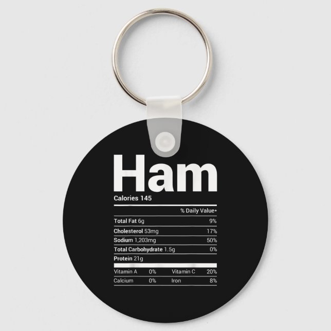 Ham Nutrition Facts Family Matching Christmas Cost Key Ring (Front)