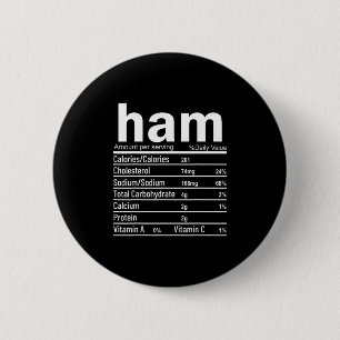 Ham Nutrition Facts Funny Thanksgiving Christmas F 6 Cm Round Badge
