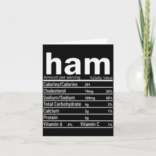 Ham Nutrition Facts Funny Thanksgiving Christmas F Card