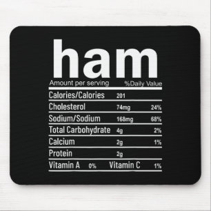 Ham Nutrition Facts Funny Thanksgiving Christmas F Mouse Mat