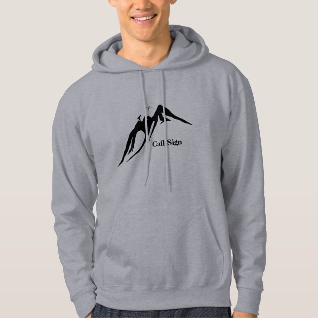 Ham Operator on Mountain Silhouette Hoodie (Front)