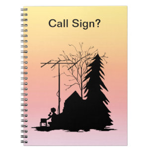 Ham Operator Silhouette Notebook with Hues