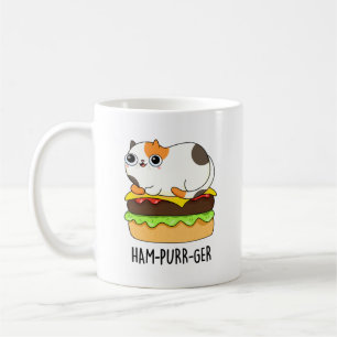 Ham-Purr-Ger Funny Cat Hamburger Pun  Coffee Mug
