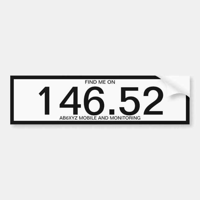 Ham radio 146.52 bumper sticker (Front)