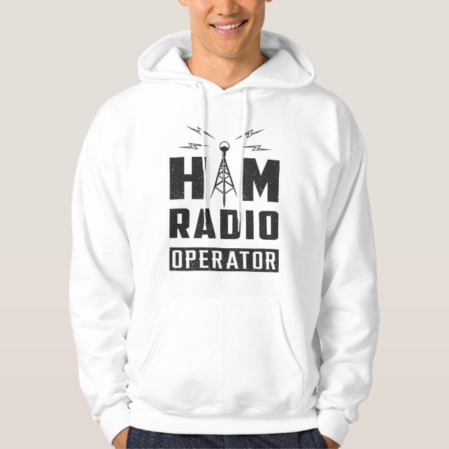 HAM Radio Amateur Frequency Operator Antenna Gift Hoodie (Front)