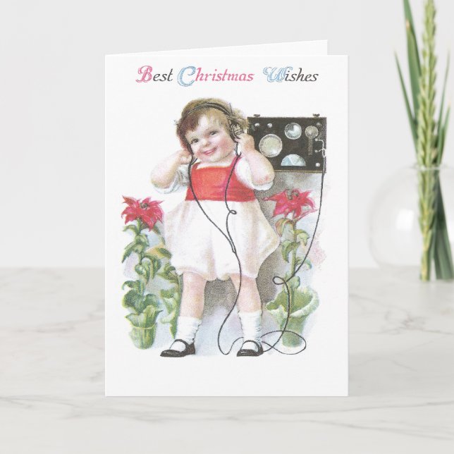 Ham Radio Antique Christmas Holiday Card (Front)